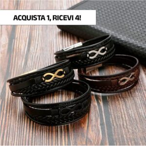 Bracciale in Vera Pelle Infinity - Acquista 1, Ricevi 4